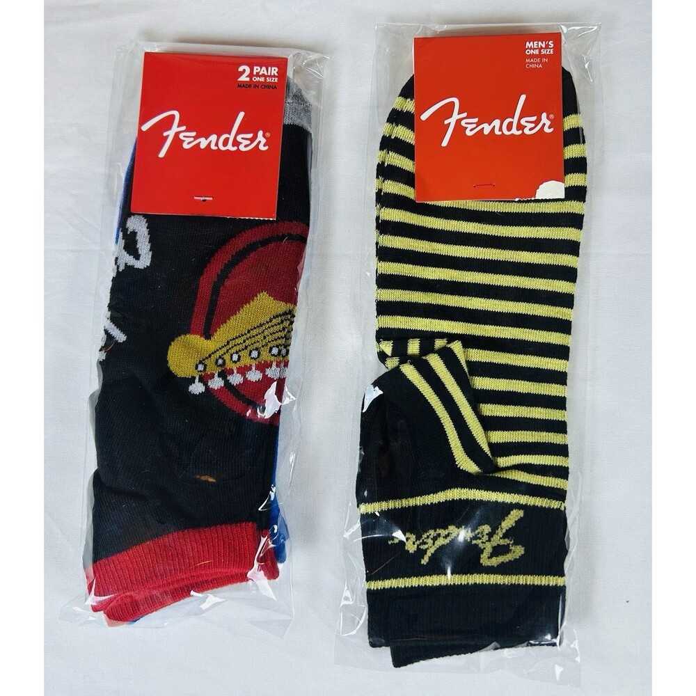 New Fender Guitar Men's Novelty Ankle Socks Size 7-12  Fun Guitar Amp Lot of 3